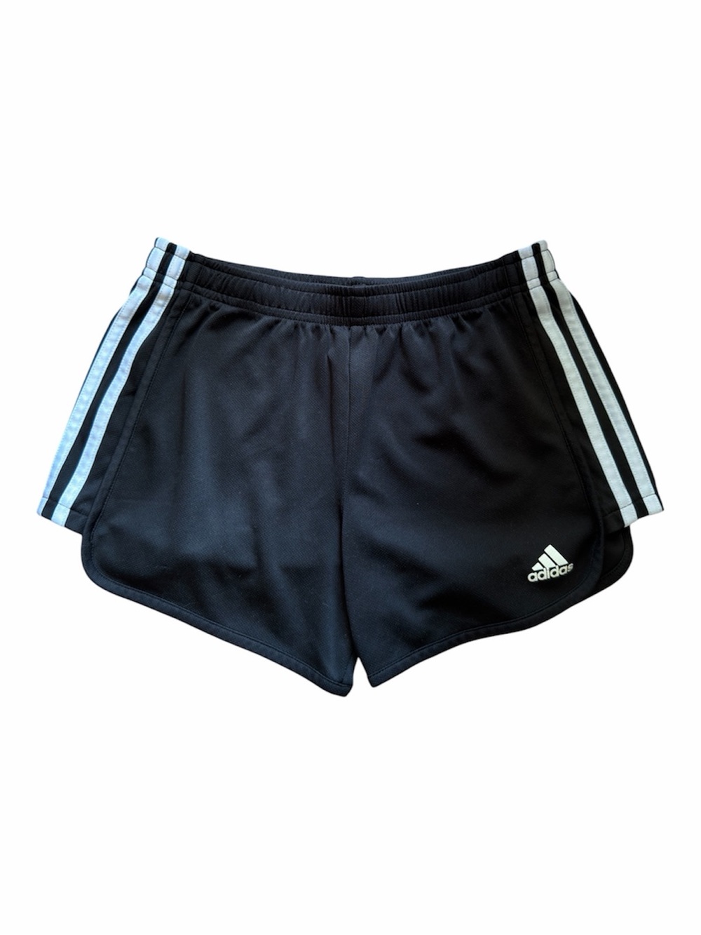 adidas Black Girl’s Athletic Shorts with White Triple Stripes